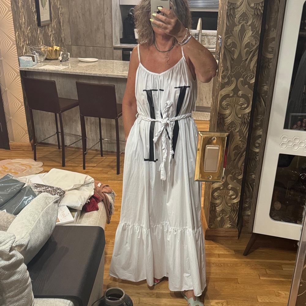 Elegant White cotton Maxi Dress